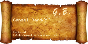 Gansel Bardó névjegykártya